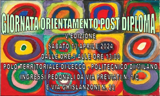 Sabato 13 aprile al Polo territoriale di Lecco del Politecnico di Milano